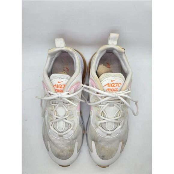 Nike Air Max 270 React Shoes Women’s 6.5 White Pink Athletic Running Sneakers - Picture 3 of 8